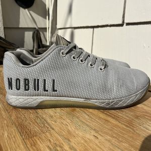NOBULL Canvas Trainer Blue Athletic Shoes Lace Up Sneaker Gray Womens 9 Mens 7.5